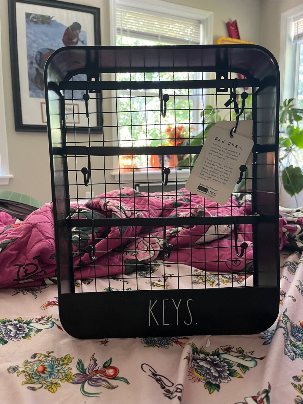 Rae Dunn Black Grid Key Organizer Rack